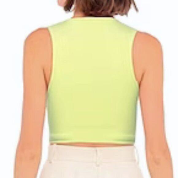 Adidas Adicolor Essentials Rib Tank Top Pulse Yellow size 8 - Picture 2 of 6